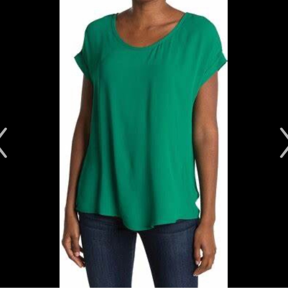 Pleione Short Sleeve Scoop Neck Tee KELLY GREEN size Small